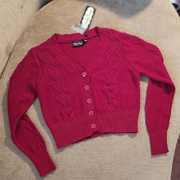 Voodoo Vixen Heart Knit Cardigan - Picture 1 of 16